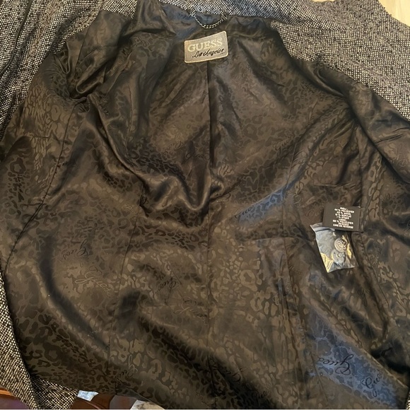 GUESS Wool-Blend Tweed Double Breasted Coat Size Medium - Picture 10 of 13